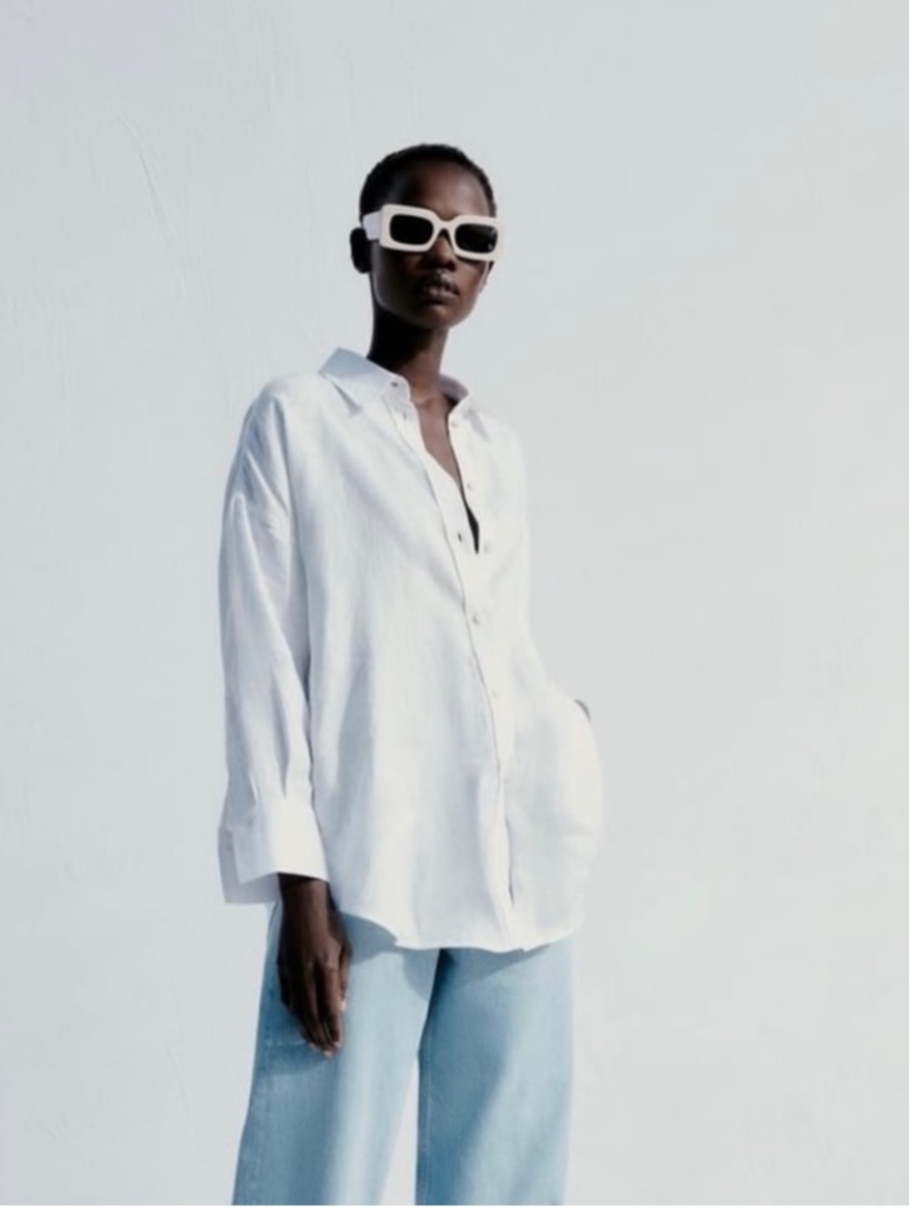 ZARA | 100% Linen Oversized fit Shirt Sz M